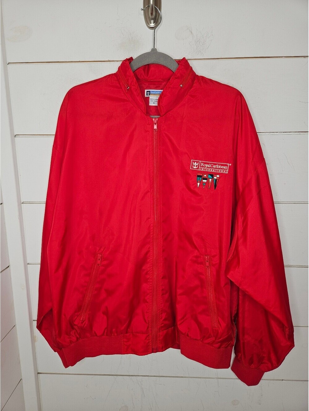 Vintage Royal Caribbean International medium red windbreaker jacket